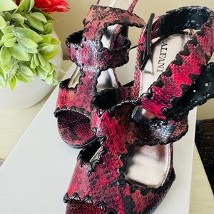 Alfani Red and Black Snakeskin Heels